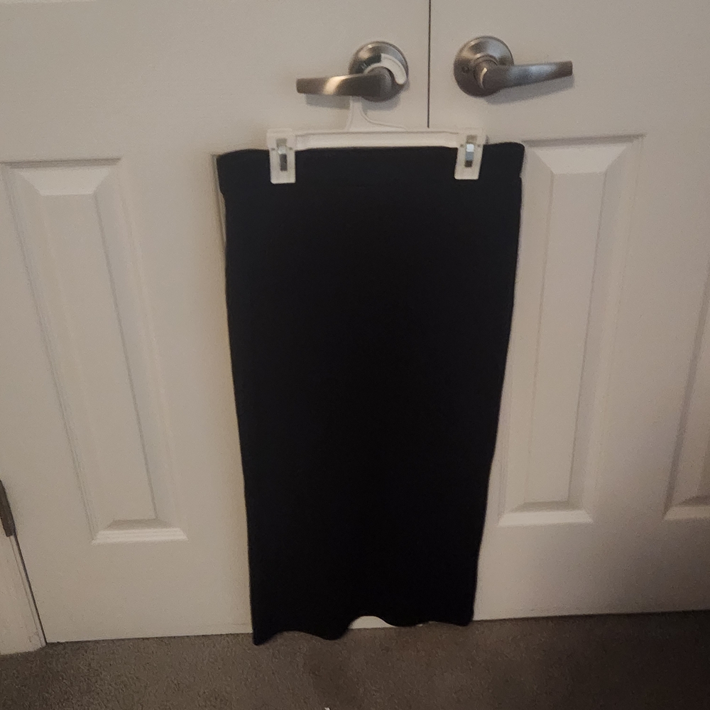 Adonna Black Pencil Midi Skirt for Cocktail